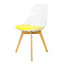 Soho Clear and Yellow Plastic Dining Chair with Squared Light Wood Legs
