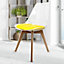 Soho Clear and Yellow Plastic Dining Chair with Squared Light Wood Legs