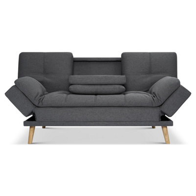 Soho Click Clack 4-in-1 Convertible 3 Seater Sofa Bed - Dark Grey