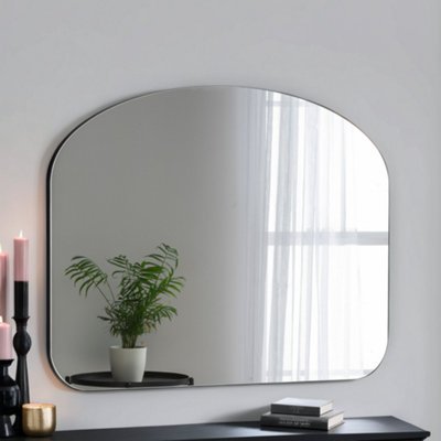 Soho Curved Overmantle Mirror Black