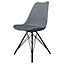Soho Dark Grey Plastic Dining Chair with Black Metal Legs