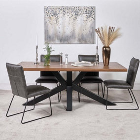 Soho Dining Table 200cm  4 Hardy Dining Chairs - Grey