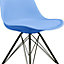 Soho Light Blue Plastic Dining Chair with Black Metal Legs