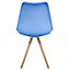 Soho Light Blue Plastic Dining Chair with Pyramid Light Wood Legs