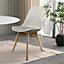 Soho Light grey Plastic Dining Chair with Squared Light Wood Legs