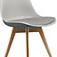 Soho Light grey Plastic Dining Chair with Squared Light Wood Legs
