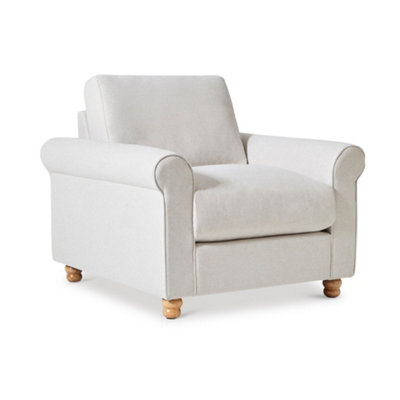 Soho Natural Traditional Feather Armchair - Fully Assembled By Roseland Furniture