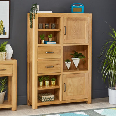 Soho Oak Tall Open Display Shelf Unit