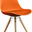 Soho Orange Plastic Dining Chair with Pyramid Light Wood Legs