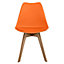 Soho Orange Plastic Dining Chair with Squared Light Wood Legs