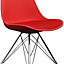 Soho Red Plastic Dining Chair with Chrome Metal Legs