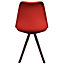 Soho Red Plastic Dining Chair with Pyramid Dark Wood Legs