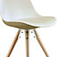 Soho Vanilla Plastic Dining Chair with Pyramid Light Wood Legs