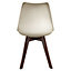 Soho Vanilla Plastic Dining Chair with Squared Dark Wood Legs