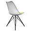 Soho White and Yellow Plastic Dining Chair with Black Metal Legs