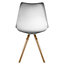 Soho White & Orange Plastic Dining Chair with Pyramid Light Wood Legs