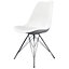 Soho White Plastic Dining Chair with Chrome Metal Legs