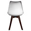 Soho White & Yellow Plastic Dining Chair with Squared Dark Wood Legs