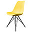 Soho Yellow Plastic Dining Chair with Black Metal Legs