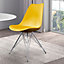 Soho Yellow Plastic Dining Chair with Chrome Metal Legs