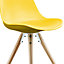 Soho Yellow Plastic Dining Chair with Pyramid Light Wood Legs