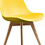 Soho Yellow Plastic Dining Chair with Squared Light Wood Legs
