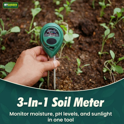 Soil Meter 3 in 1 Plant Soil Moisture Meter PH / Moisture / SunLight ...