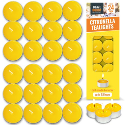 SOL 24pk Citronella Tealight Candles, Citronella Candles, Scented Candles,Citronella Candle Outdoor, Tea Light Candles, Citronella