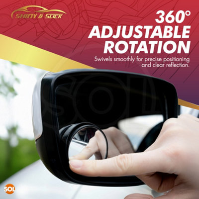 SOL 2pk Blind Spot Mirrors for Cars, 5.5 cm Round Wing Mini Convex ...