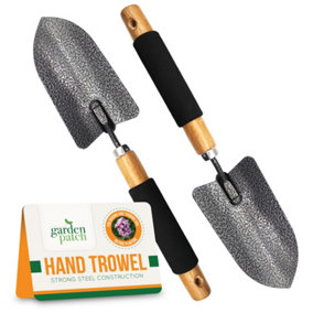 SOL 2pk Heavy Duty Garden Trowel Tool for Gardening and  Camping, Versatile Wooden Handle Gardening Trowel, Hand Trowel
