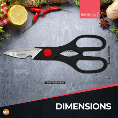 SOL 2pk Multifunctional Kitchen Scissors with Nut Cracker, Bottle ...