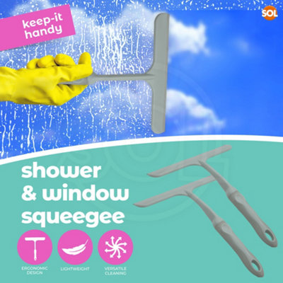 SOL 2pk Multipurpose Shower Squeegee for Glass Door Cleaning - 3