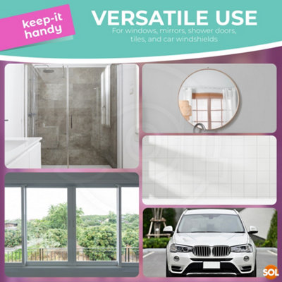 SOL 2pk Multipurpose Shower Squeegee for Glass Door Cleaning - 6