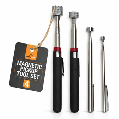 SOL 4 Piece Telescopic Magnetic Pickup Tool Extendable Reach Wand Set