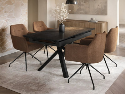 Solace+Co Lexi Extendable Dining Table Black