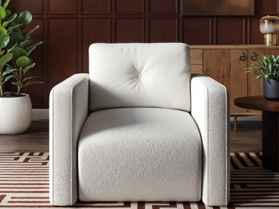 SOLACE+CO Wilfie Beige Chenille Armchair