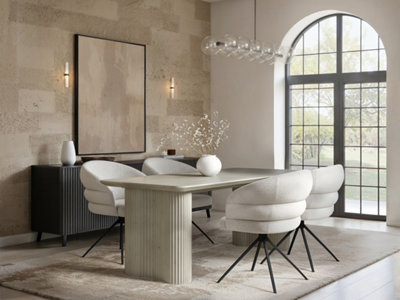 Solace+Co Zoya Dining Table with 4 Eira Chairs Set