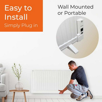 SolAire Celsius Wifi Oil-Filled Electric Radiator, Portable / Wall Mounted, 1000W, White