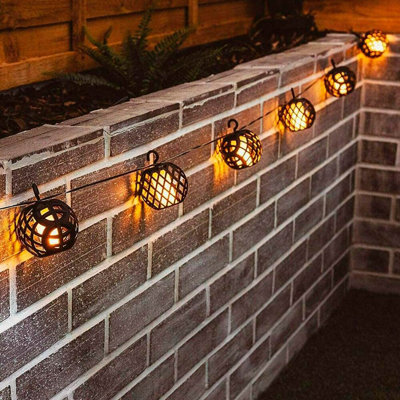 Solalite LED Solar Dancing Flame Rattan Ball String Light