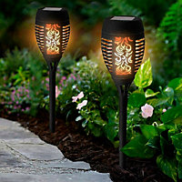 Solalite LED Solar Dancing Flame Torch Stake Light (2 Pack)