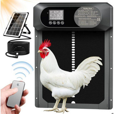 Solar automatic chicken coop door timer anti pinch waterproof alloy ...