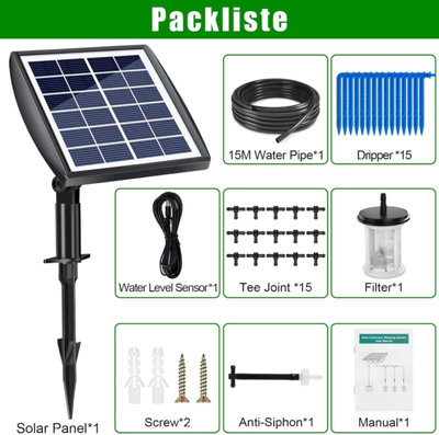 Solar Automatic Drip Irrigation Kit, 15m Hose Watering System for ...