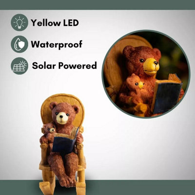Solar Bear Ornament Light Rocking Chair Garden Outdoor Statue Lighting ...