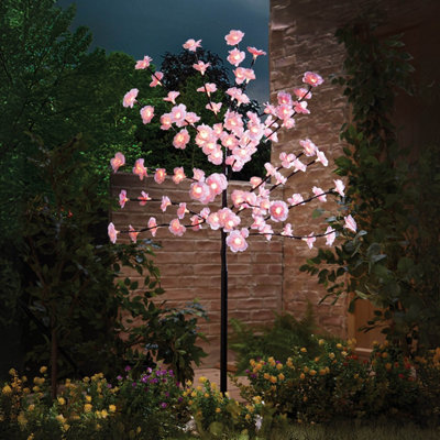 Solar Blossom Tree with 100 Warm White LED Lights, Outdoor Decorative ...