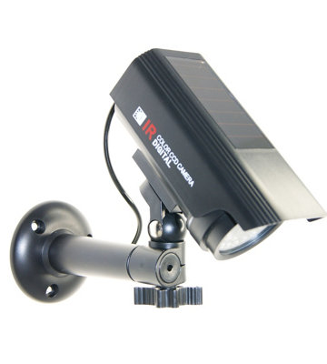 Solar Bullet Mini Dummy CCTV Security Camera Indoor / Outdoor with LED Light & Warning Sticker - 4