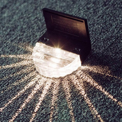 4/8 Packs Warm Outdoor Solar Deck Lights Waterproof Solar LED Step Lamp Patio Ga