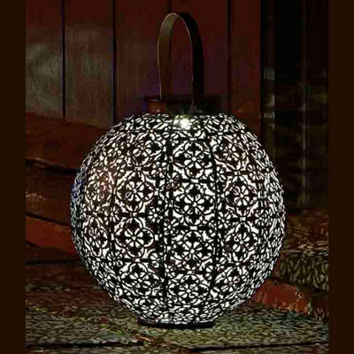 Solar Demasaque Hanging Lantern with Bronze Effect