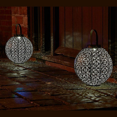 Solar Demasaque Hanging Lantern with Bronze Effect