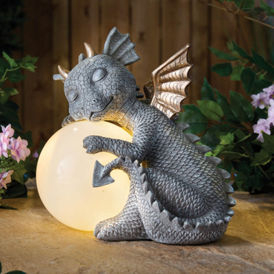 Solar Dragon Ornament - Sleeping Baby Dragon with Illuminating Globe
