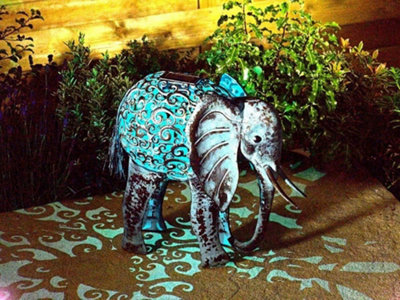 Solar Elephant LED Garden Ornament